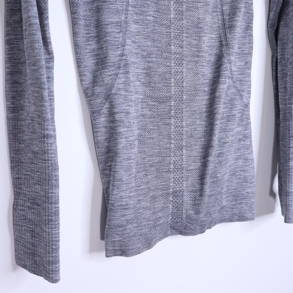 LULULEMON Swiftly Long Sleeve Shirt Heathered Gray Running Active Women's 6 - Picture 6 of 7
